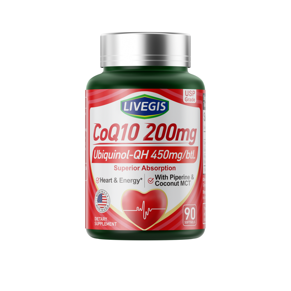 CoQ10 200mg Softgels, Ultra CoQ10 Ubiquinone 200mgWith Coconut MCT Oil, 5X Superior Absorption, Coenzyme Q10 Supplement for Heart Health & Energy - 90 Counts
